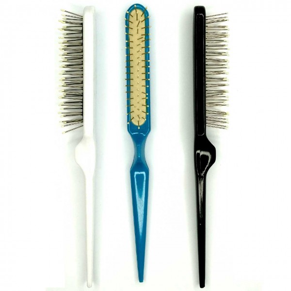 Wired Backcomb Brush; 3-rowed