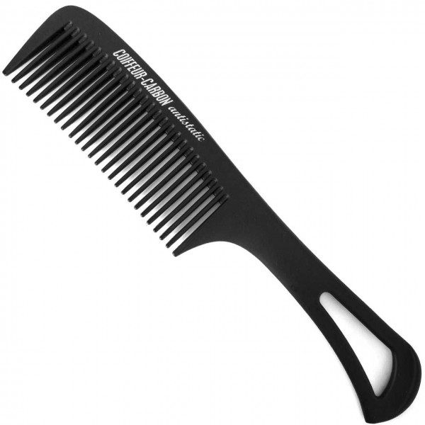 Carbon Handle Comb with perforated Grip