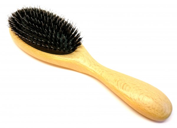Oval Maple Wood Pneumatic Brush with Bristles and Nylon Pins